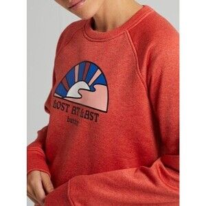 Burton Womens Lost at Last Oak Crew Fleece Sweatshirt Medium Red Heather